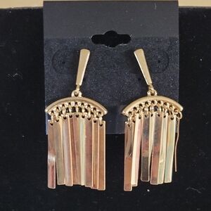 Universal Thread Fringe Goldtone Nickel Free Earrings